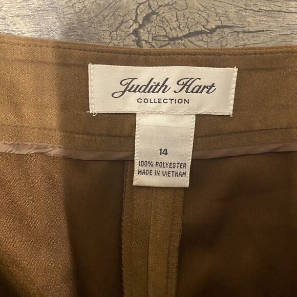 Judith Hart Straight Leg Pants ~ Sz 14 ~ Brown ~ High Rise ~ 31" Inseam - Picture 4 of 6